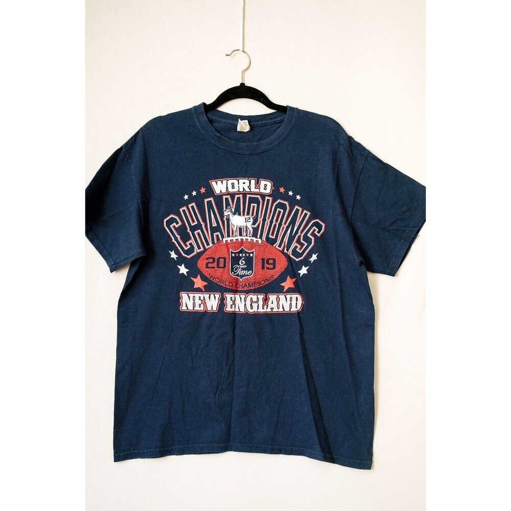 New England Patriots 2019 world champs Gildan L‎ mens t-shirt tee shirt